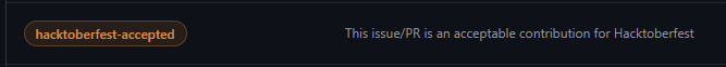 Screen shot of the Hacktoberfest-accepted label in GitHub.